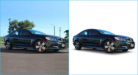 Applied shadow creation technique in Photoshop to add white bg with shadow sample image for luxury auto cars done by- Clipping Path Product.