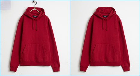 Photo retouch dusts and sketches removal photo retouching sample image for Man's hoodies by clipping path product.