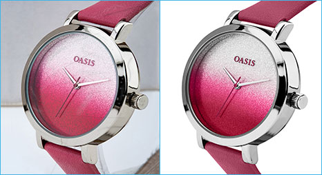 Photo retouching services sample image for oasis analog watch retouching done by- Clipping Path Product team.