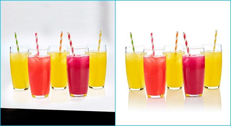 Example of reflection shadow on image for summer cocktail done by-Clipping Path Product team.