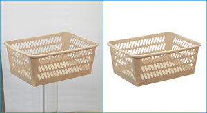 Remove background from image applied on storage-basket photo sample for Amazon, Ebey, Shopify, Babysop or omnichannel selling.