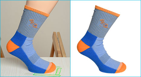 E-commerce image editing before-after sample image change photo background for-men’s-socks done by- Clipping Path Product team.